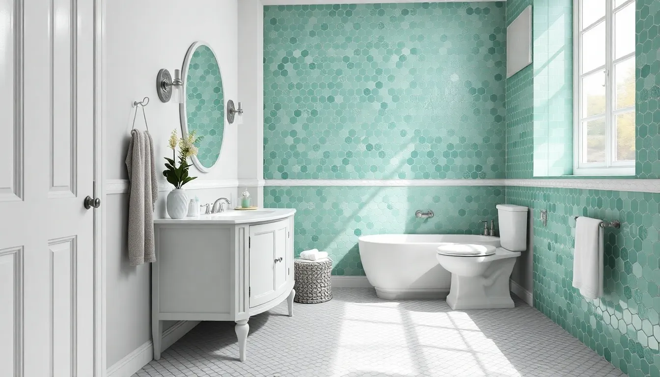 20 Stunning Green Tile Bathroom Ideas That Transform Your Space Into a Spa Retreat 4 20 Stunning Green Tile Bathroom Ideas That Transform Your Space Into a Spa Retreat 3
