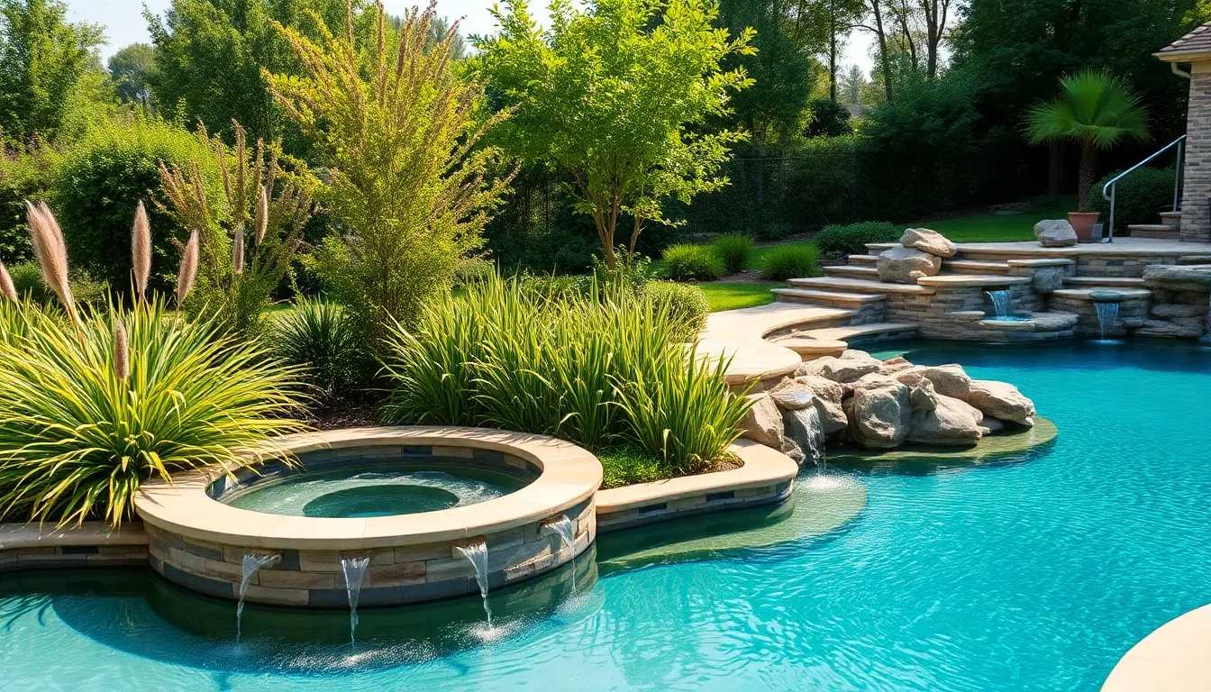 27 Stunning Pool Landscaping Ideas to Transform Your Backyard Into a Luxury Retreat 10 27 Stunning Pool Landscaping Ideas to Transform Your Backyard Into a Luxury Retreat 9