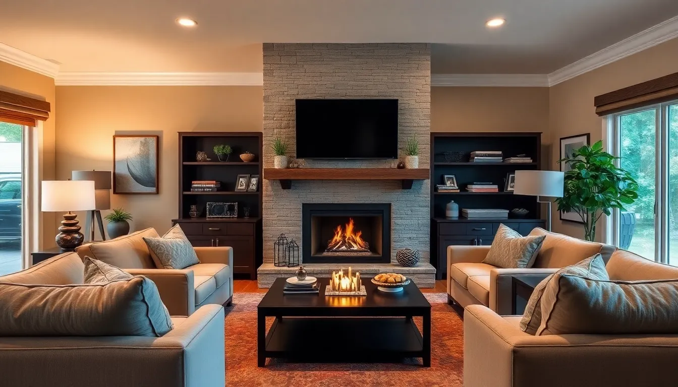 25 Stunning Fireplace Ideas with TV That Transform Any Living Room 12 25 Stunning Fireplace Ideas with TV That Transform Any Living Room 11