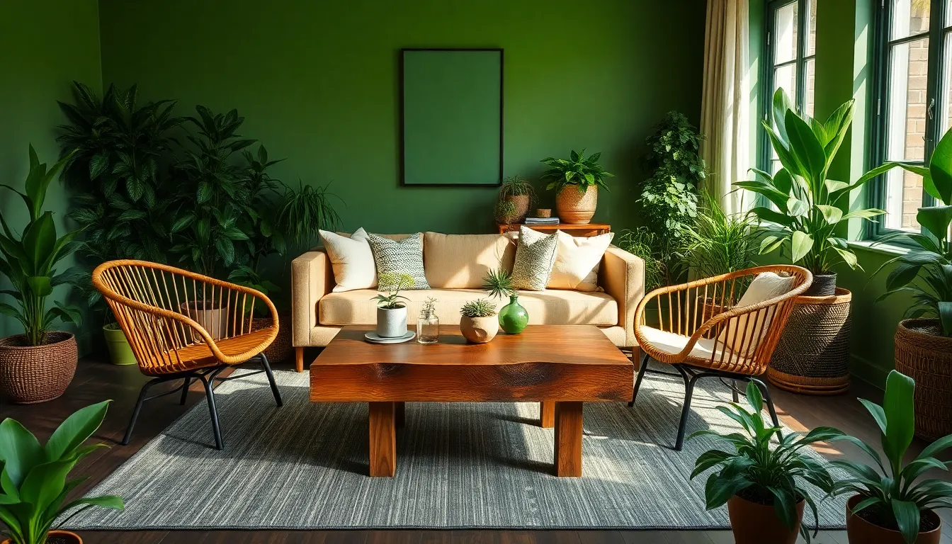 27 Green Living Room Ideas That Are Stylish, Sustainable & Budget-Friendly 2 27 Green Living Room Ideas That Are Stylish, Sustainable & Budget-Friendly 1