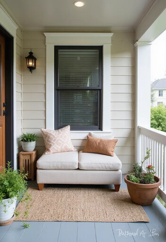 30 Small Front Porch Ideas That Maximize Every Inch 13 30 Small Front Porch Ideas That Maximize Every Inch - 13. Ottoman Storage Solutions
