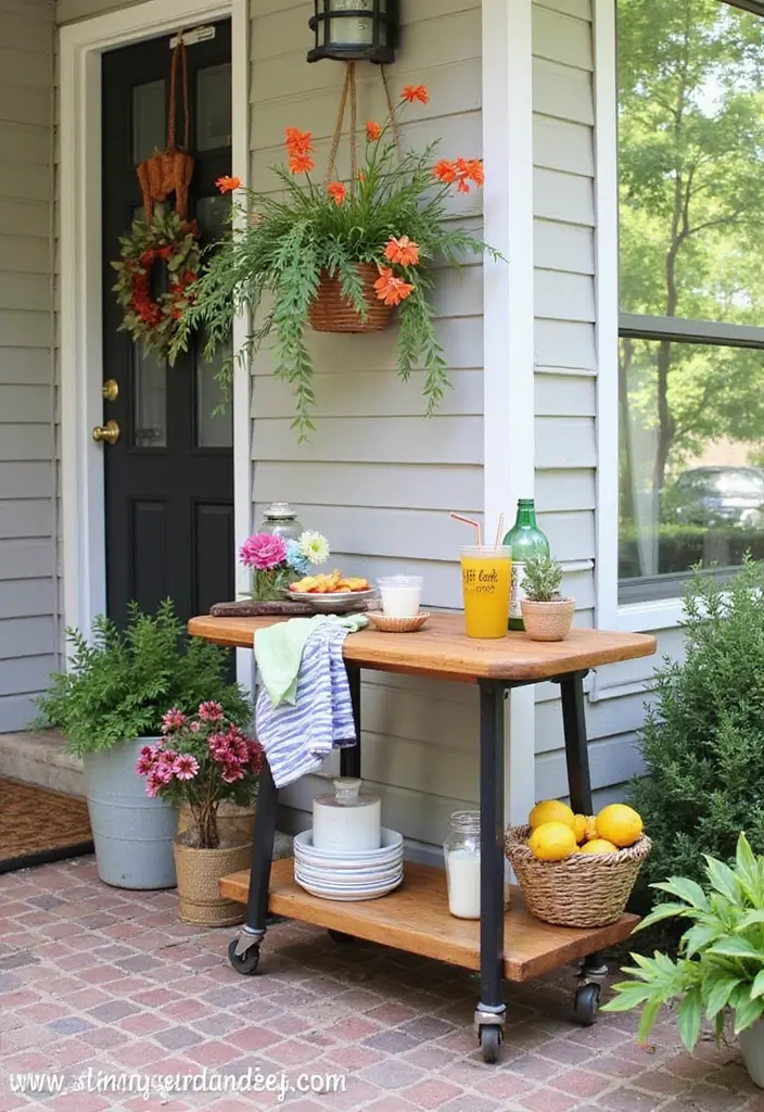 30 Small Front Porch Ideas That Maximize Every Inch 15 30 Small Front Porch Ideas That Maximize Every Inch - 15. Outdoor Mini Bar