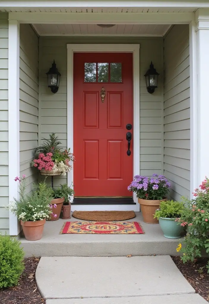 30 Small Front Porch Ideas That Maximize Every Inch 20 30 Small Front Porch Ideas That Maximize Every Inch - 20. Colorful Welcome Mat