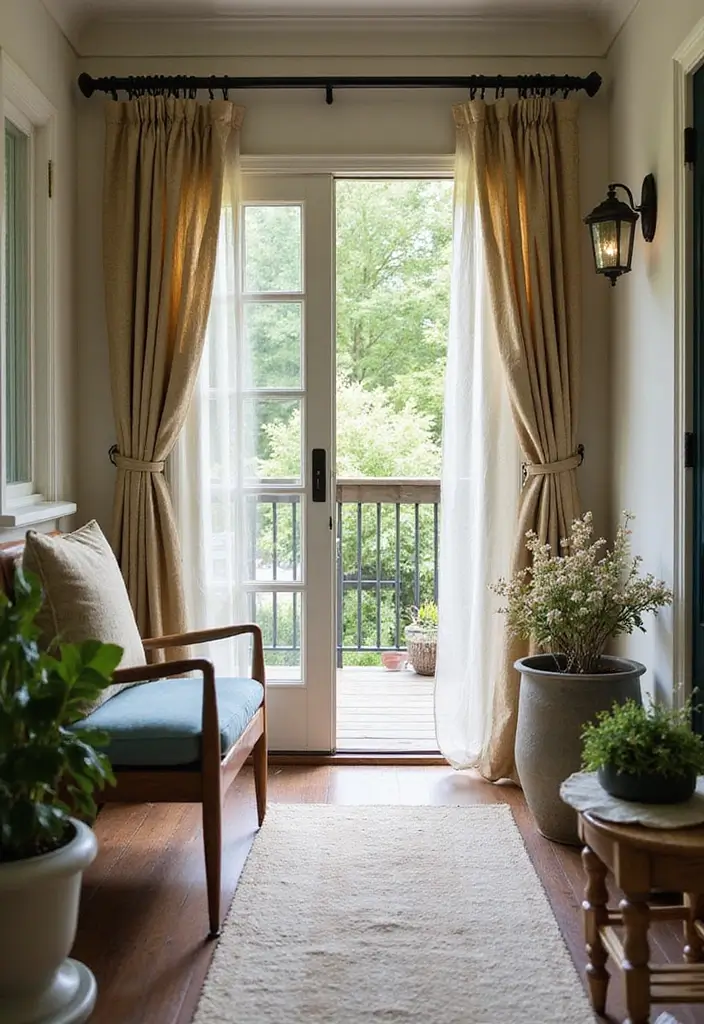 30 Small Front Porch Ideas That Maximize Every Inch 21 30 Small Front Porch Ideas That Maximize Every Inch - 21. Outdoor Curtains