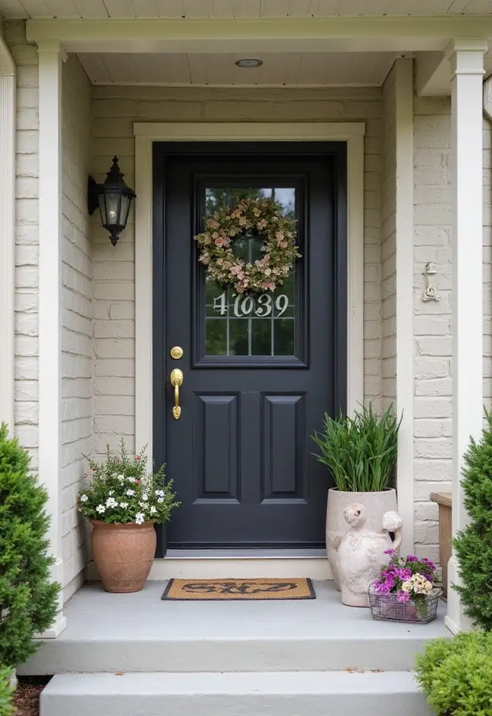 30 Small Front Porch Ideas That Maximize Every Inch 27 30 Small Front Porch Ideas That Maximize Every Inch - 27. Bold House Numbers