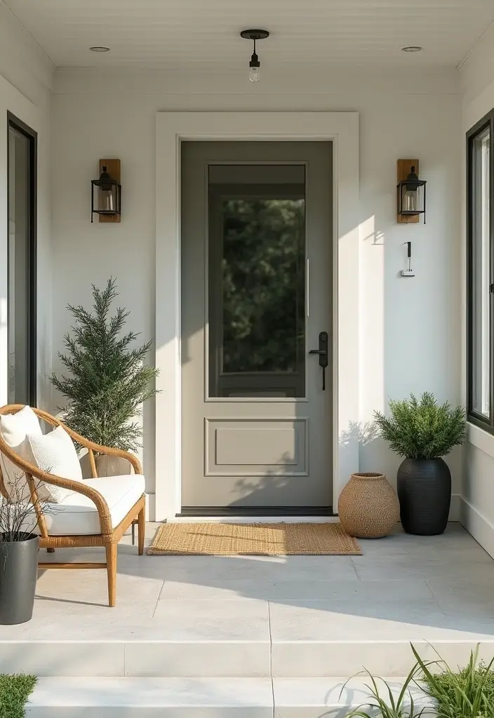 30 Small Front Porch Ideas That Maximize Every Inch 30 30 Small Front Porch Ideas That Maximize Every Inch - 30. Minimalist Approach