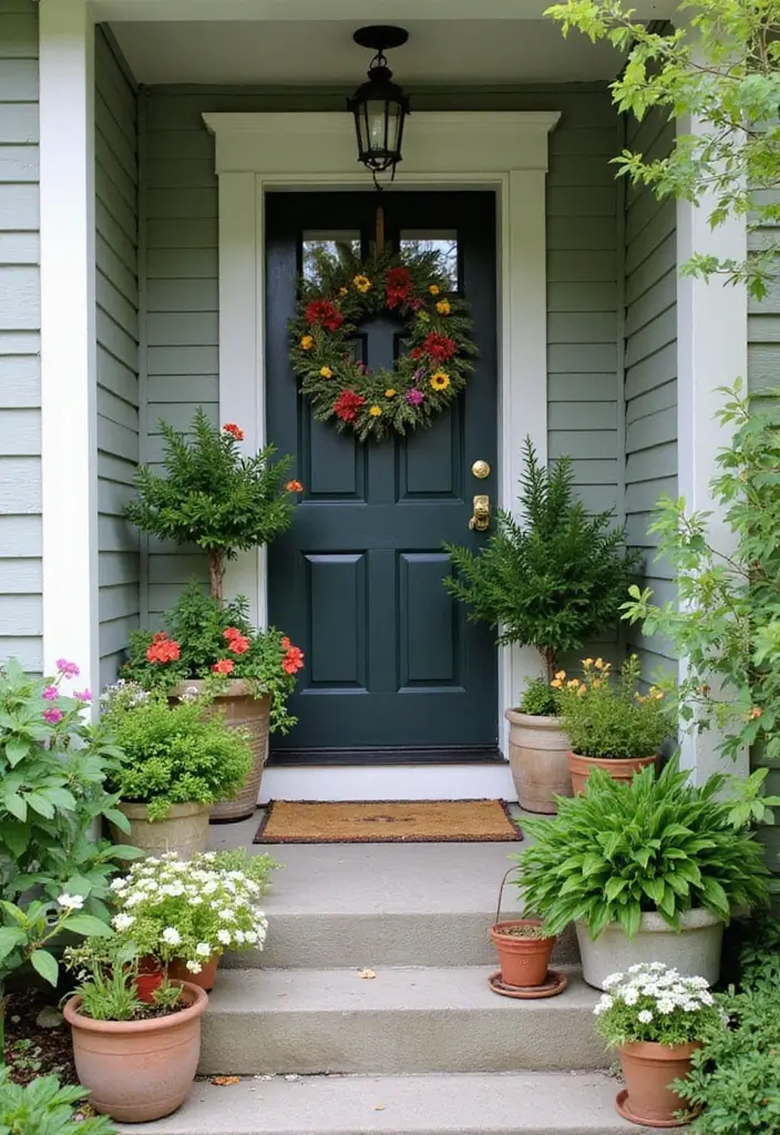30 Small Front Porch Ideas That Maximize Every Inch 9 30 Small Front Porch Ideas That Maximize Every Inch - 9. Potted Plants