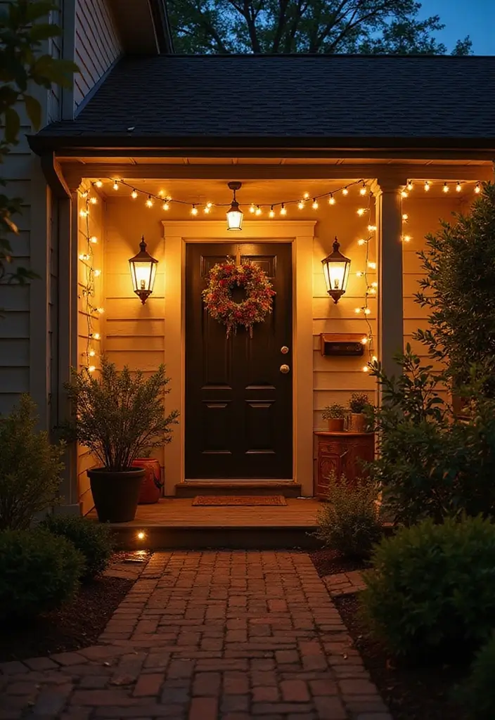 30 Small Front Porch Ideas That Maximize Every Inch 10 30 Small Front Porch Ideas That Maximize Every Inch - 10. Creative Lighting