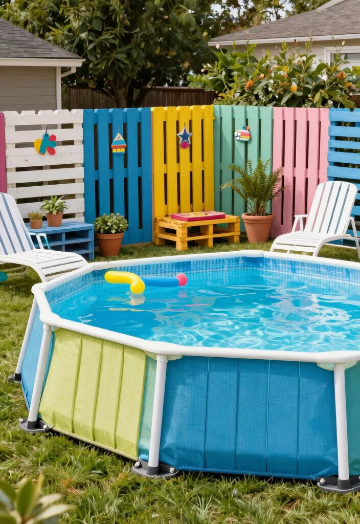 10 Above Ground Pool Fence Ideas for a Clean Finished Look 10. DIY Pallet Fencing 0