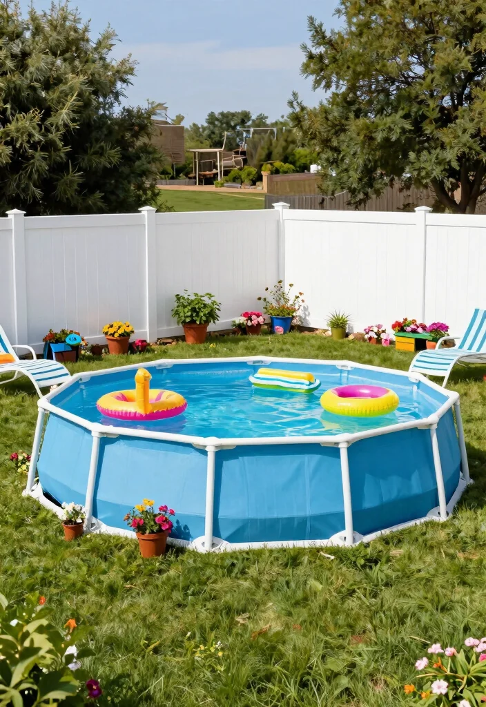 10 Above Ground Pool Fence Ideas for a Clean Finished Look 3. Vinyl Fencing 0