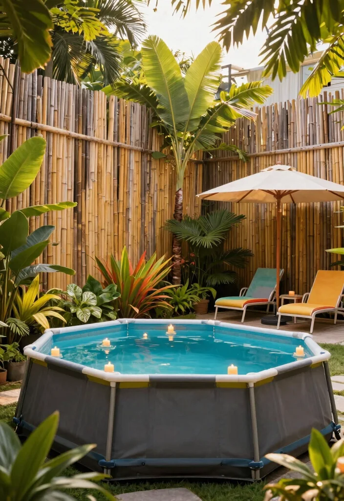 10 Above Ground Pool Fence Ideas for a Clean Finished Look 4. Bamboo Fencing 0