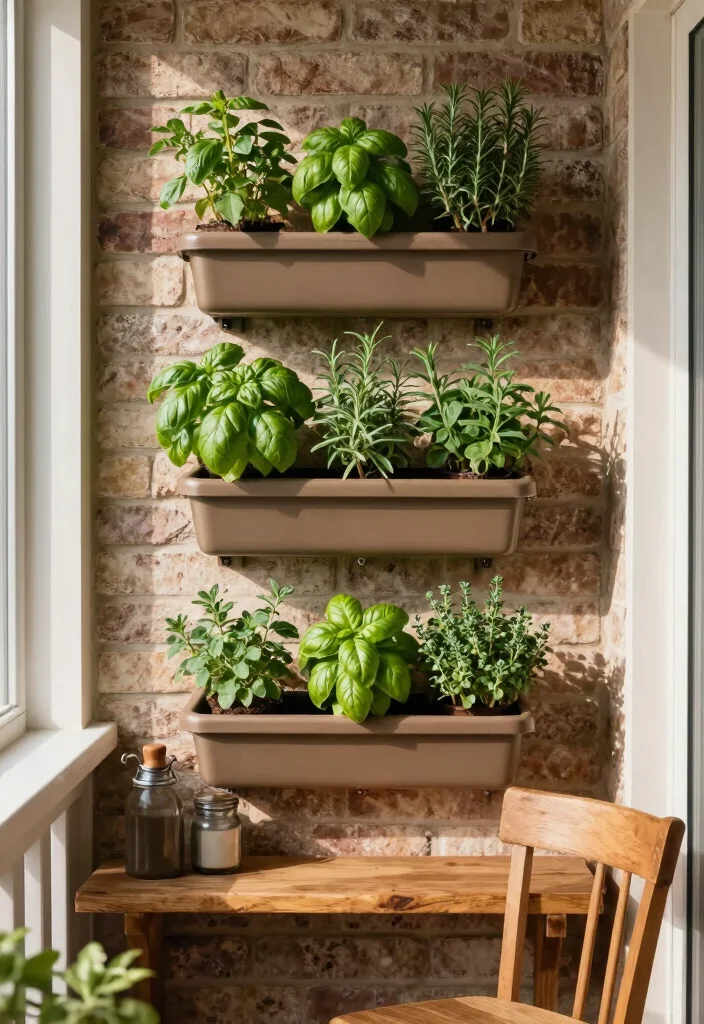 10 Balcony Vertical Garden Ideas for Apartment Living 1 10 Balcony Vertical Garden Ideas for Apartment Living - 1. Wall-Mounted Herb Garden 1