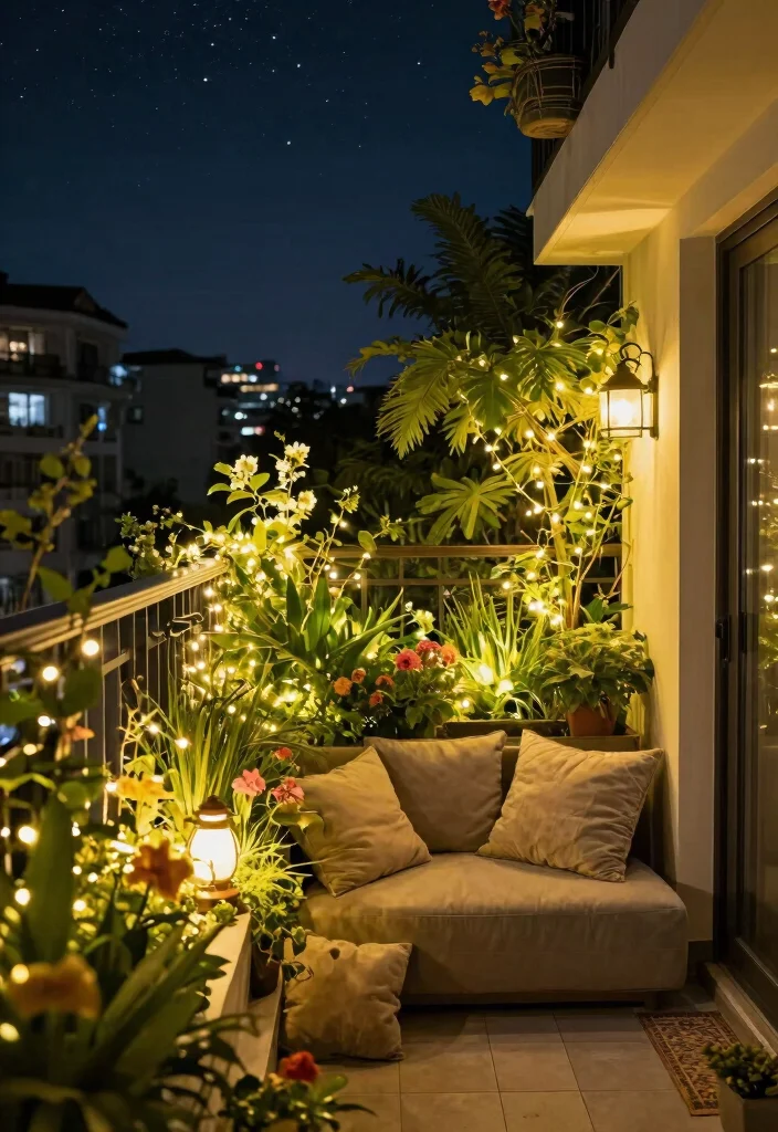 10 Balcony Vertical Garden Ideas for Apartment Living 100 10 Balcony Vertical Garden Ideas for Apartment Living - 10. Vertical Garden with Fairy Lights 1