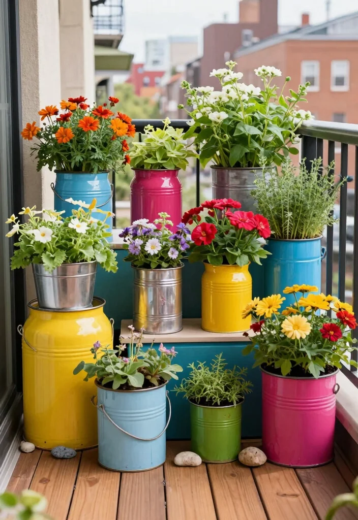10 Balcony Vertical Garden Ideas for Apartment Living 45 10 Balcony Vertical Garden Ideas for Apartment Living - 5. Recycled Container Garden 1