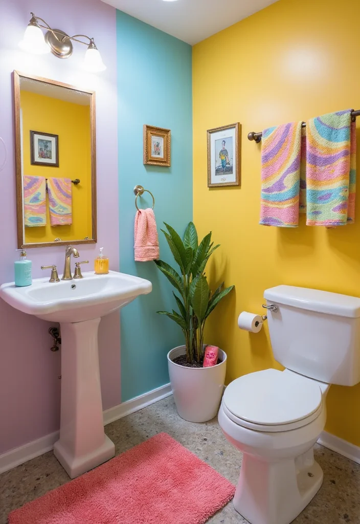10 Basement Half Bathroom Ideas for Simple Useful Additions 1 10 Basement Half Bathroom Ideas for Simple Useful Additions - 1. Go for a Bright Color Palette