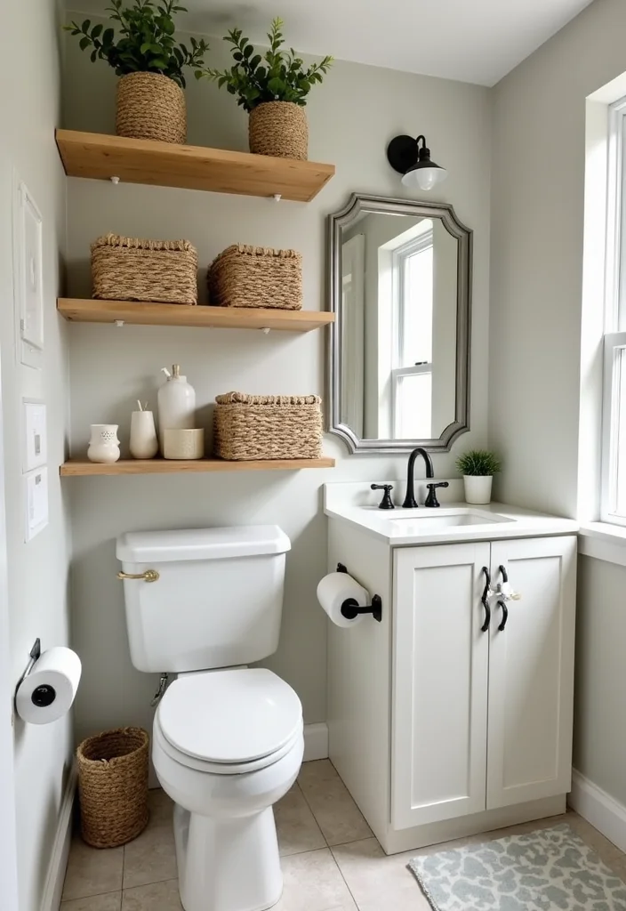 10 Basement Half Bathroom Ideas for Simple Useful Additions 12 10 Basement Half Bathroom Ideas for Simple Useful Additions - 2. Smart Space-saving Storage Solutions