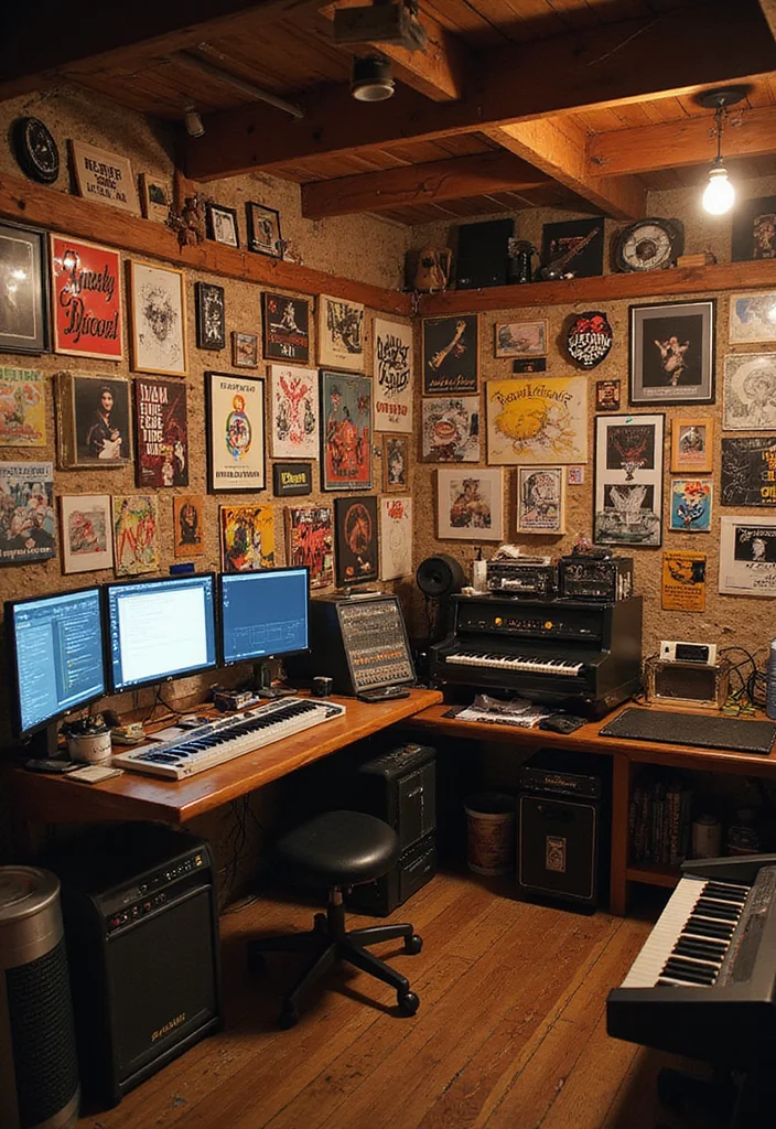 10 Basement Music Studio Ideas for Functional Acoustic Space 45 10 Basement Music Studio Ideas for Functional Acoustic Space - 5. Artwork and Personal Touches