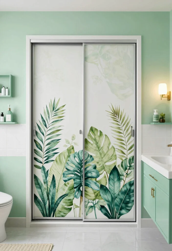 10 Bathroom Sliding Door Ideas for a Sleek Space Saving Look 6 10 Bathroom Sliding Door Ideas for a Sleek Space Saving Look 6. Custom Art Panels 0