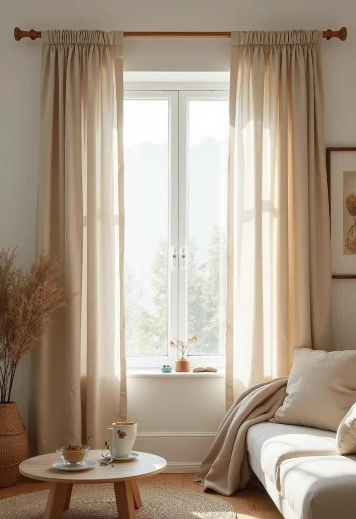 10 Beige Room Curtain Ideas for Warm Neutral Comfort 1 10 Beige Room Curtain Ideas for Warm Neutral Comfort - 1. Eco-Friendly Linen Curtains