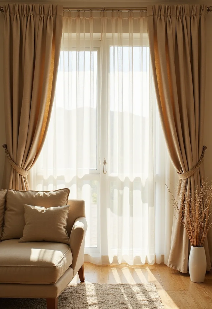 10 Beige Room Curtain Ideas for Warm Neutral Comfort 100 10 Beige Room Curtain Ideas for Warm Neutral Comfort - 10. Classic Sheer Curtains