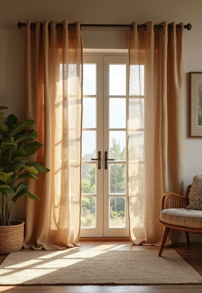 10 Beige Room Curtain Ideas for Warm Neutral Comfort 56 10 Beige Room Curtain Ideas for Warm Neutral Comfort - 6. Textured Jute Curtains