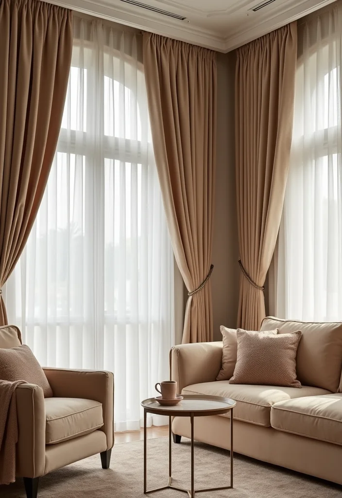 10 Beige Room Curtain Ideas for Warm Neutral Comfort 89 10 Beige Room Curtain Ideas for Warm Neutral Comfort - 9. Sustainable Velvet Drapes