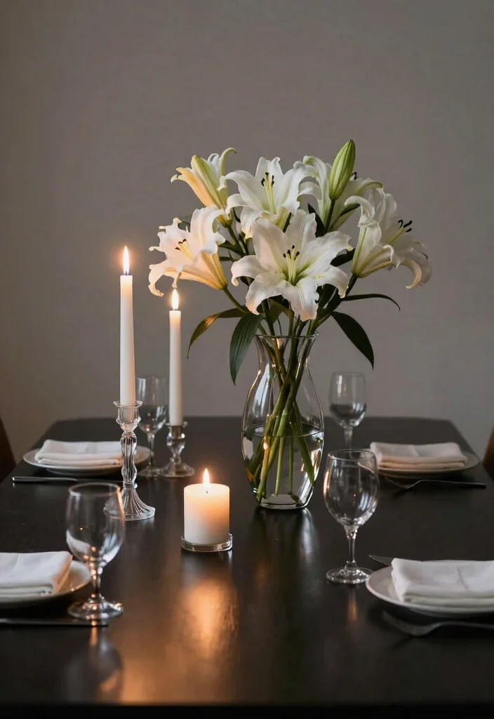 10 Black Dining Table Decor Ideas for a Bold Elegant Look 3. Elegant Table Centerpieces 0