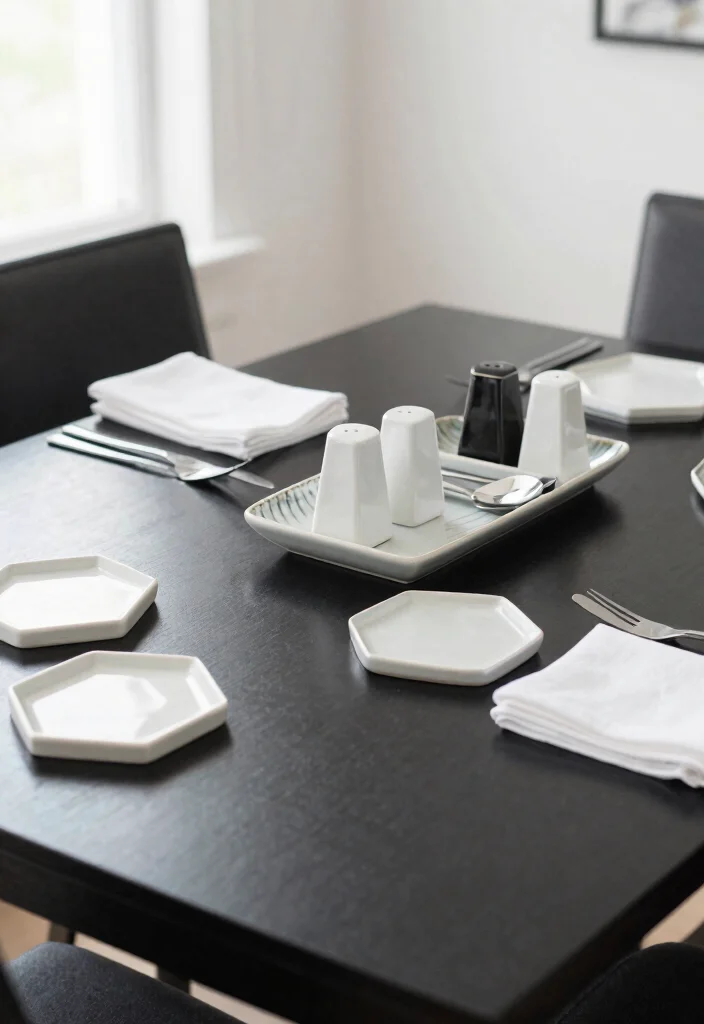 10 Black Dining Table Decor Ideas for a Bold Elegant Look 8. Unique Dining Table Accessories 0