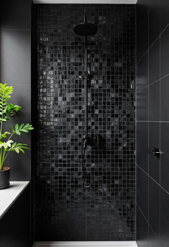 10 Black Tile Shower Ideas for a Bold Contemporary Look 6 10 Black Tile Shower Ideas for a Bold Contemporary Look 6. Bold Accent Walls 0
