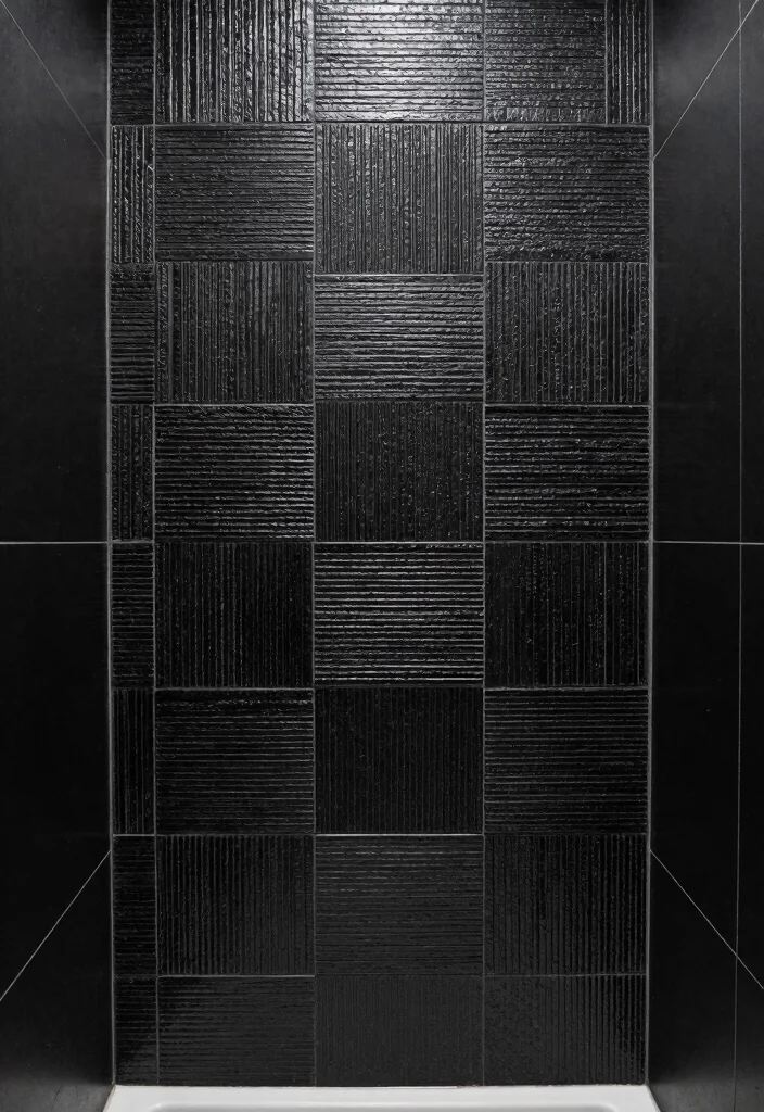 10 Black Tile Shower Ideas for a Bold Contemporary Look 8 10 Black Tile Shower Ideas for a Bold Contemporary Look 8. Textured Black Tiles for Depth 0
