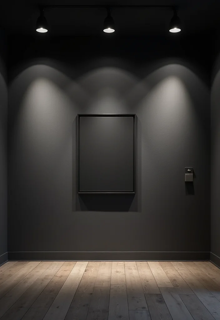 10 Black Wall Decor Ideas for Bold Modern Contrast 1 10 Black Wall Decor Ideas for Bold Modern Contrast - 1. Track Lighting for Dramatic Effect