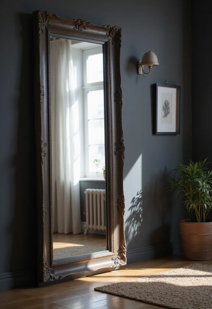 10 Black Wall Decor Ideas for Bold Modern Contrast 34 10 Black Wall Decor Ideas for Bold Modern Contrast - 4. Oversized Mirror