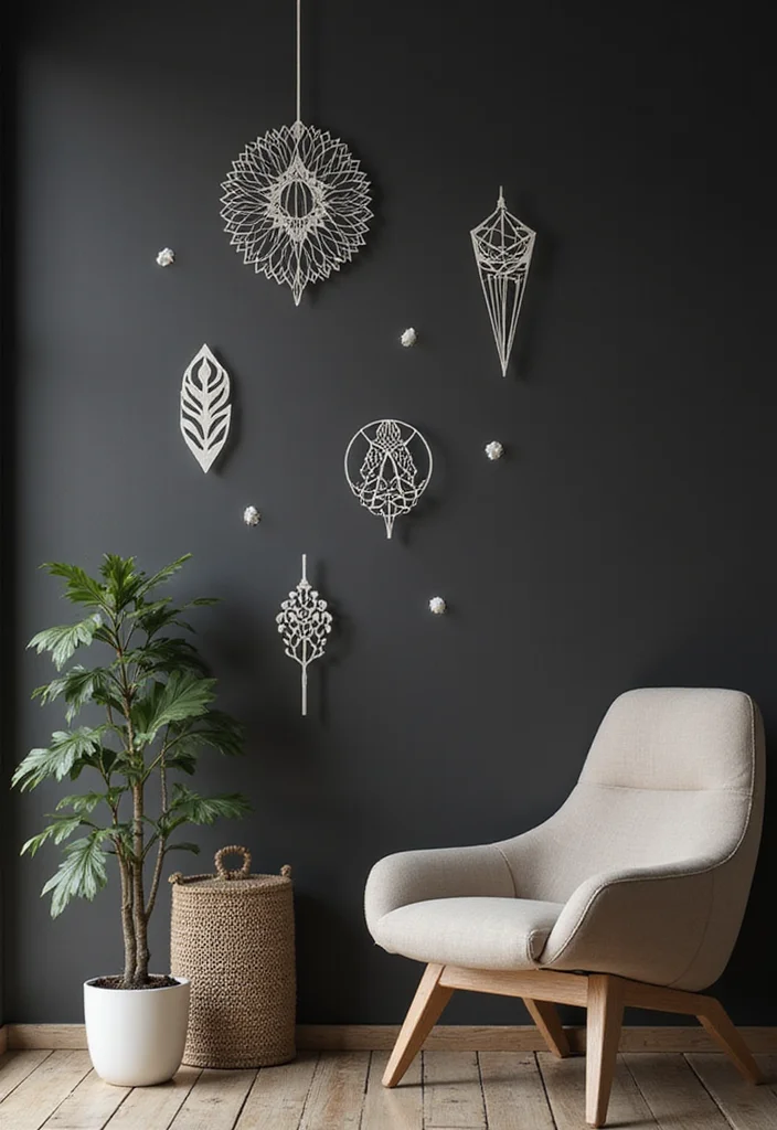 10 Black Wall Decor Ideas for Bold Modern Contrast 45 10 Black Wall Decor Ideas for Bold Modern Contrast - 5. Minimalist Wall Decals