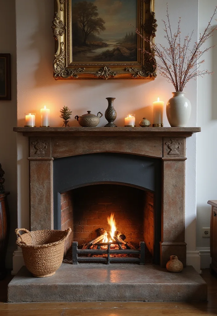 10 Cheap Fireplace Ideas for Easy Budget Updates 23 10 Cheap Fireplace Ideas for Easy Budget Updates - 3. Cozy Up with Decor