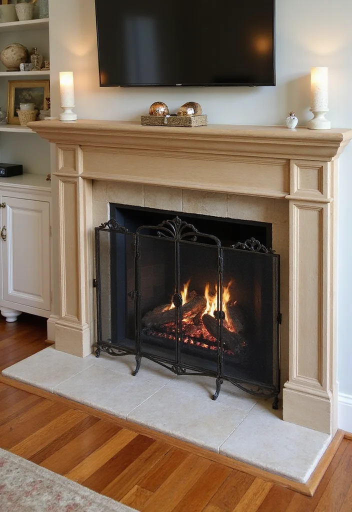 10 Cheap Fireplace Ideas for Easy Budget Updates 78 10 Cheap Fireplace Ideas for Easy Budget Updates - 8. Stylish Fire Screens