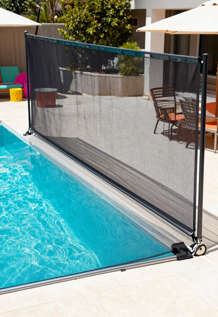 10 Cheap Pool Fence Ideas That Still Look Good 10. Retractable Safety Fences 0