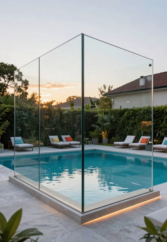 10 Cheap Pool Fence Ideas That Still Look Good 7. Glass Pool Fencing 0