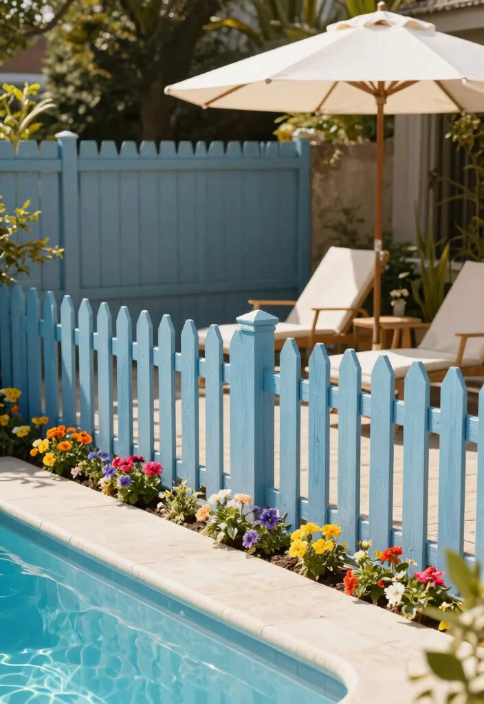 10 Cheap Pool Fence Ideas That Still Look Good 9. Decorative Wooden Fencing 0