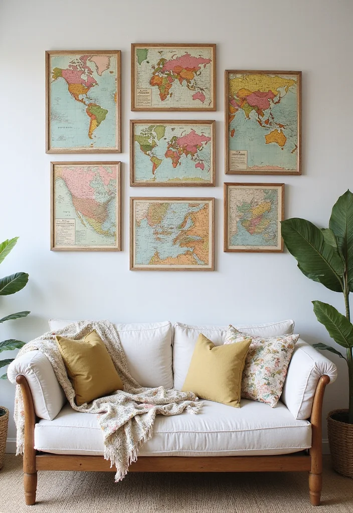10 Cheap Wall Decor Ideas for Easy Budget Transformation 100 10 Cheap Wall Decor Ideas for Easy Budget Transformation - 10. Upcycled Maps as Wall Art