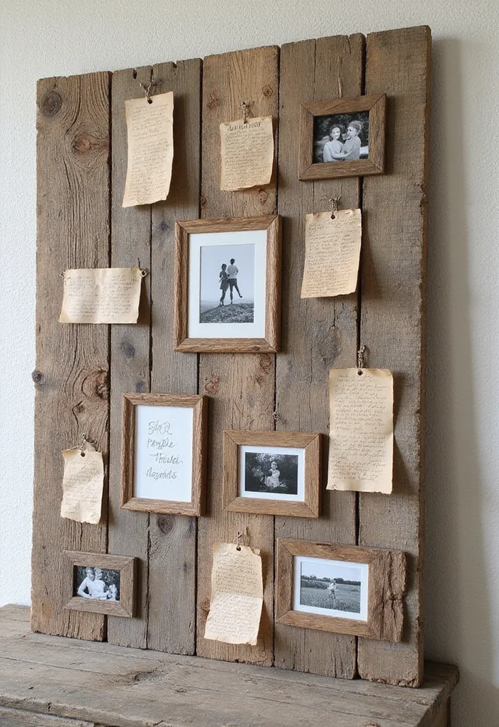 10 Cheap Wall Decor Ideas for Easy Budget Transformation 34 10 Cheap Wall Decor Ideas for Easy Budget Transformation - 4. Reclaimed Wood Photo Collage