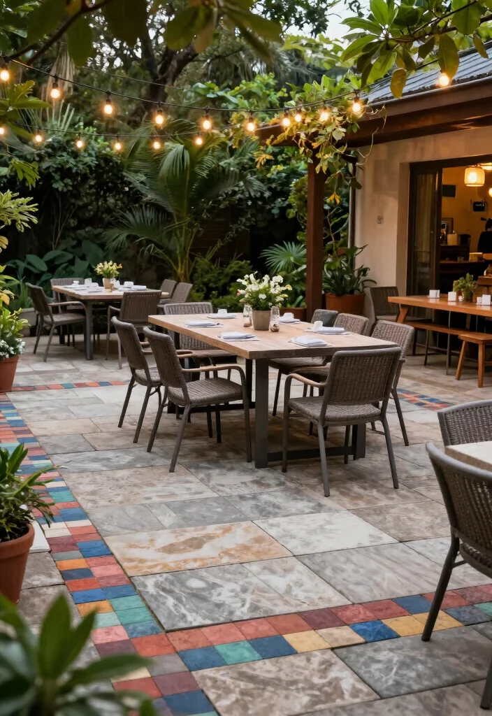 10 Creative 24x24 Paver Patio Ideas for a Balanced Layout 10. Outdoor Dining Delight with Paver Patios 0