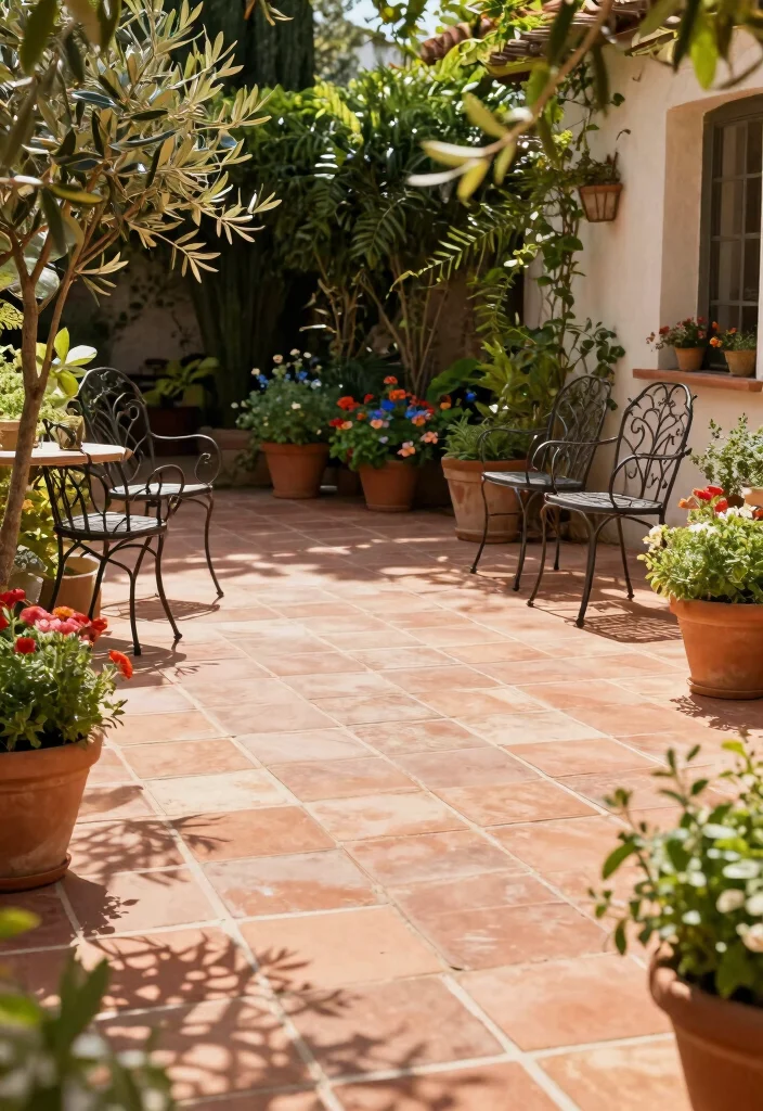 10 Creative 24x24 Paver Patio Ideas for a Balanced Layout 6. Mediterranean Vibes with Terracotta Tiles 0