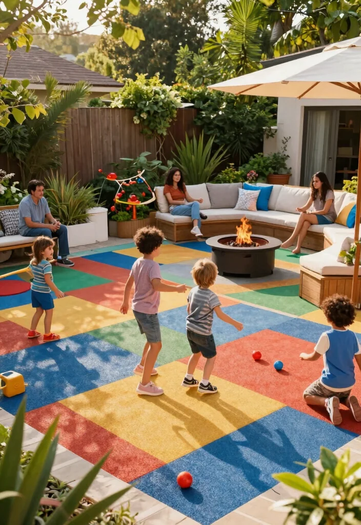 10 Creative 24x24 Paver Patio Ideas for a Balanced Layout 8. Family Friendly Fun with Play Areas 0