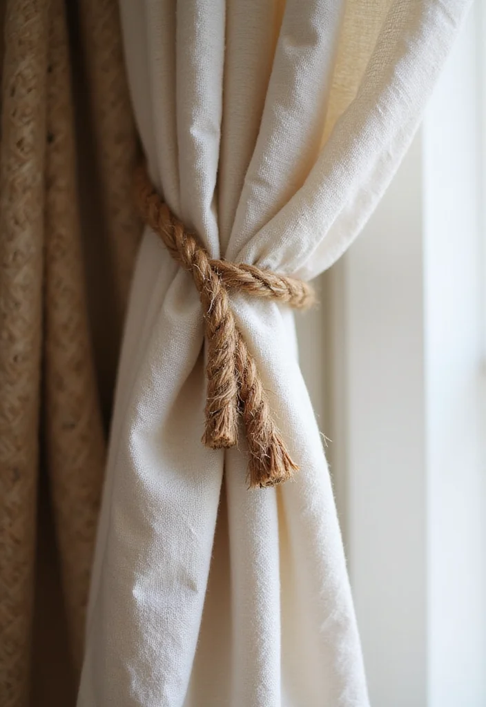 10 Curtain Clips Ideas for Easy Smooth Hanging 1 10 Curtain Clips Ideas for Easy Smooth Hanging - 1. Jute Twine Clips for Rustic Vibes