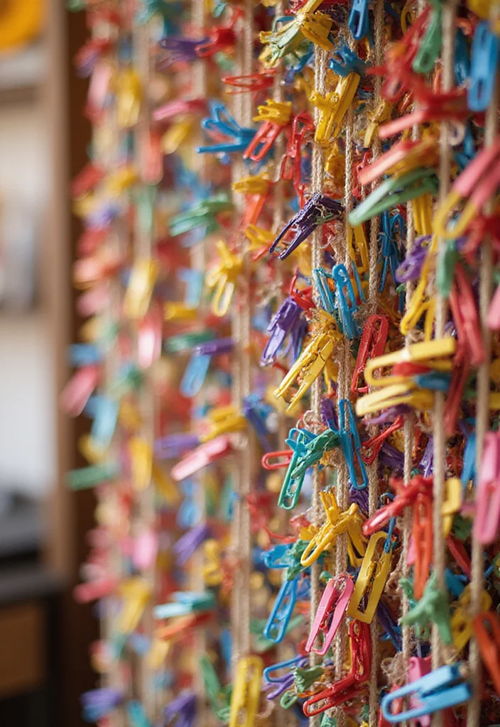 10 Curtain Clips Ideas for Easy Smooth Hanging 45 10 Curtain Clips Ideas for Easy Smooth Hanging - 5. Colorful Paper Clips for Playful Flair