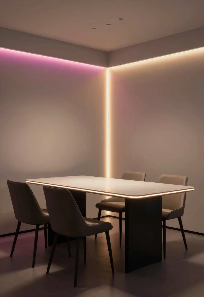 10 Dining Table Lighting Ideas That Set the Right Mood 7 10 Dining Table Lighting Ideas That Set the Right Mood 7. LED Strip Lights 0