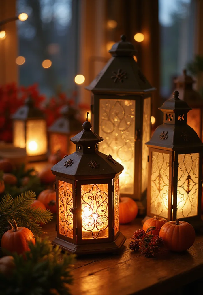 10 Fireplace No Fire Ideas for Safe Decorative Alternatives 23 10 Fireplace No Fire Ideas for Safe Decorative Alternatives - 3. Decorative Lanterns