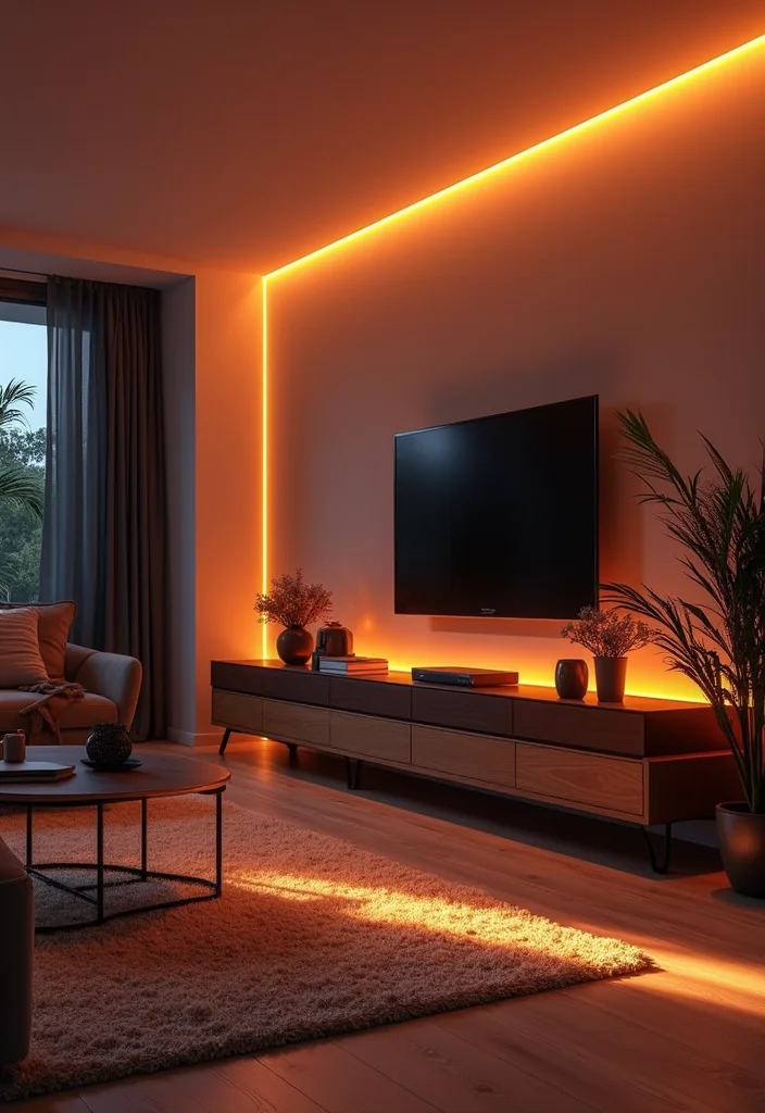 10 Fireplace No Fire Ideas for Safe Decorative Alternatives 78 10 Fireplace No Fire Ideas for Safe Decorative Alternatives - 8. Ambient Light Strips