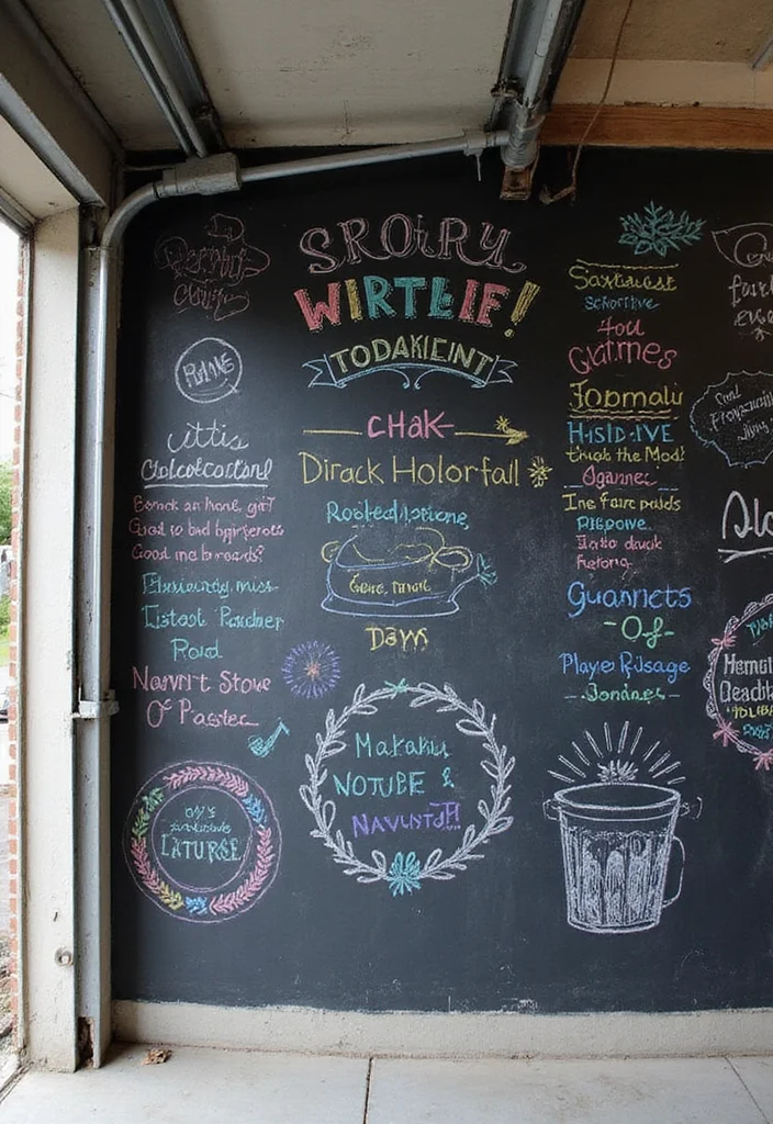 10 Garage Wall Decor Ideas for Organized Practical Style 23 10 Garage Wall Decor Ideas for Organized Practical Style - 3. Chalkboard Walls