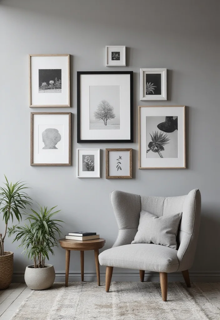 10 Grey Wall Decor Ideas for Calm Versatile Neutrals 12 10 Grey Wall Decor Ideas for Calm Versatile Neutrals - 2. Artwork in Grey Tones